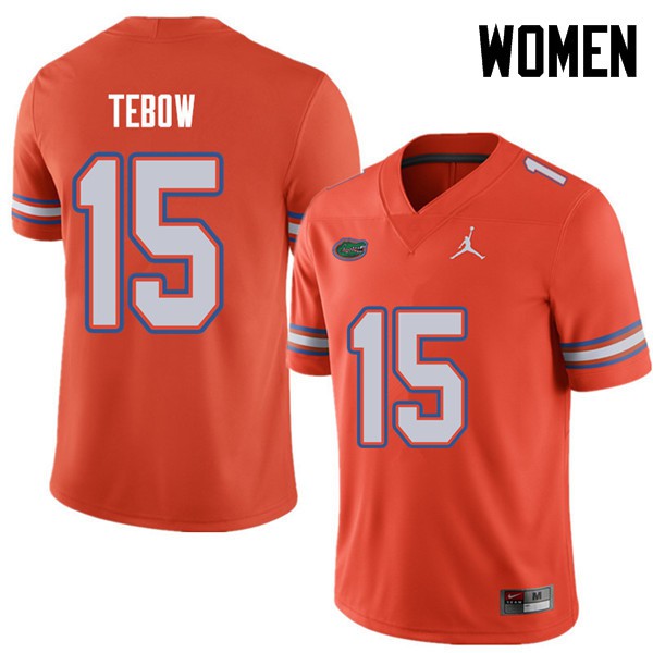 Jordan Brand Women #15 Tim Tebow Florida Gators College Football Jerseys Orange
